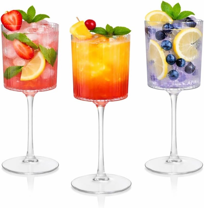 Oojami 12 Pack Clear Plastic Champagne Flutes, 8.5oz Ribbed Disposable Champagne Glasses, Long Stem Vintage Mimosa & Sparkling Wine Cups for Weddings, Parties, Celebrations - Image 1